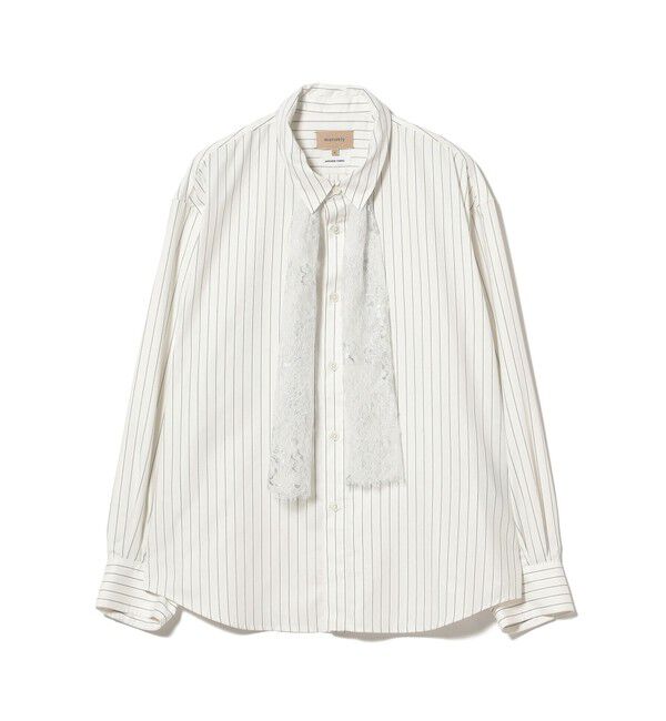 BEAMSBOY「maturely / チョーク ストライプ レース タイ ロングスリーブ」|シャツ・ブラウス|