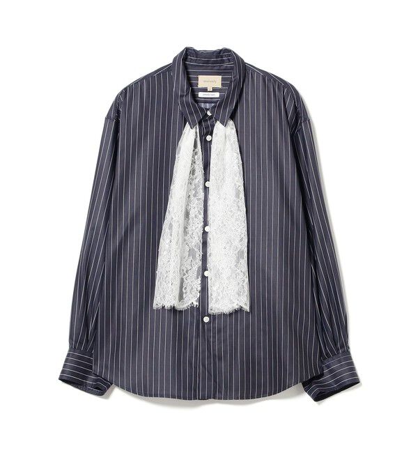 BEAMSBOY「maturely / チョーク ストライプ レース タイ ロングスリーブ」|シャツ・ブラウス|