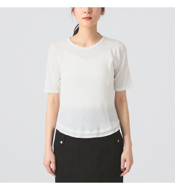 Ray BEAMS 「バックスリット カーブ ヘムTシャツ」|Tシャツ・カットソー|