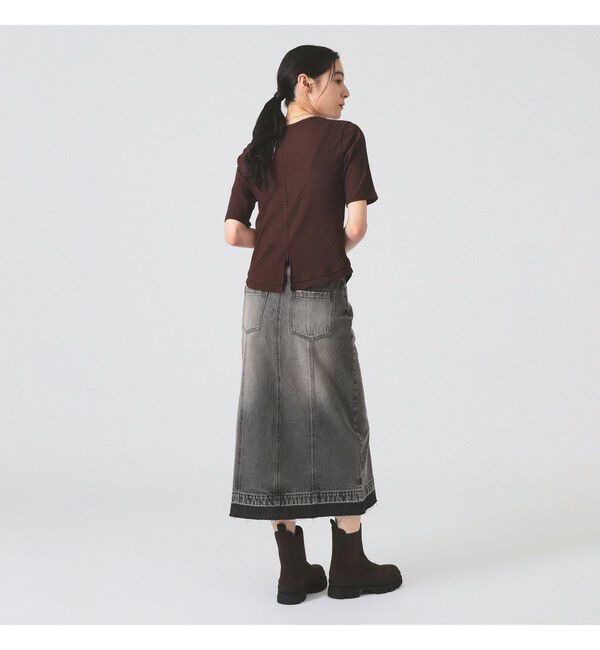 Ray BEAMS 「バックスリット カーブ ヘムTシャツ」|Tシャツ・カットソー|