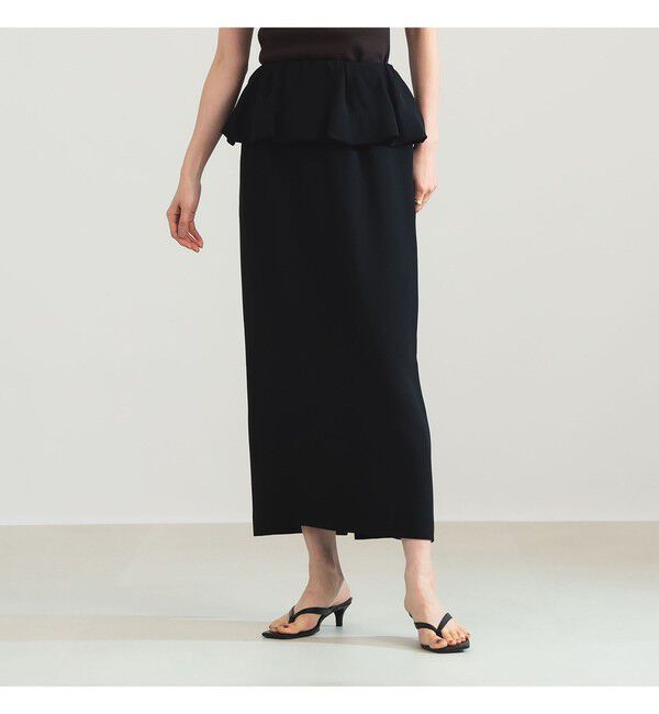 Demi-Luxe BEAMS 「ペプラムバルーン スカート」|スカート|BLACK