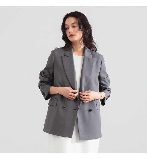 Demi-Luxe BEAMS 「ダブルブレスト ジャケット」|ダッフルコート|CHARCOAL.GREY
