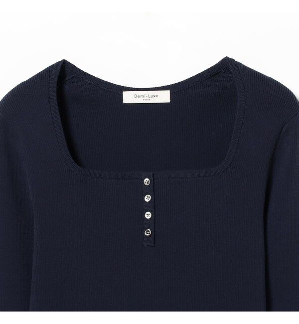 Demi-Luxe BEAMS 「16ゲージ コットン ヘンリーネック プルオーバー」|ニット・セーター|