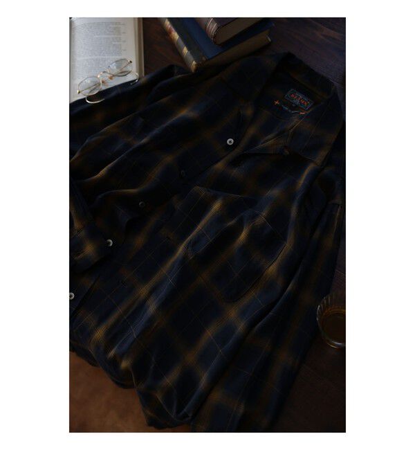 BEAMS PLUS「Open Collar Ombre Plaid」|シャツ・ブラウス|