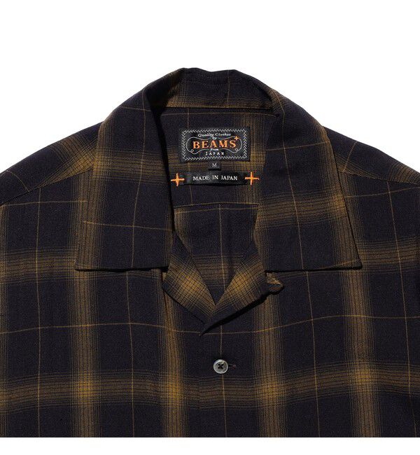 BEAMS PLUS「Open Collar Ombre Plaid」|シャツ・ブラウス|