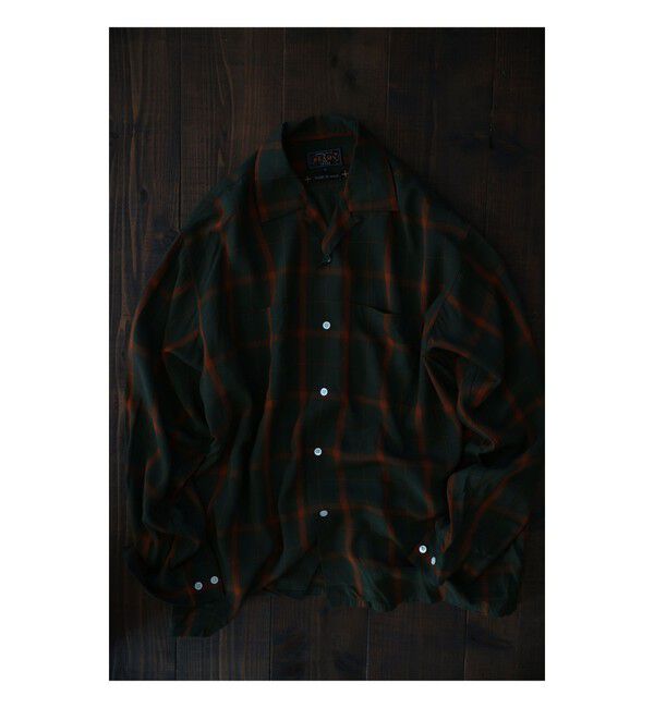 BEAMS PLUS「Open Collar Ombre Plaid」|シャツ・ブラウス|
