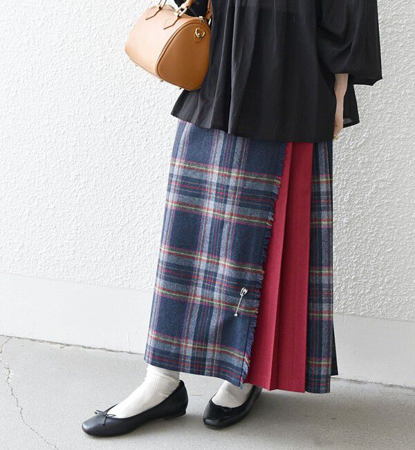 SHIPS any「O'NEIL OF DUBLIN: コンビ キルト スカート 23AW (83cm)」|スカート|ネイビー