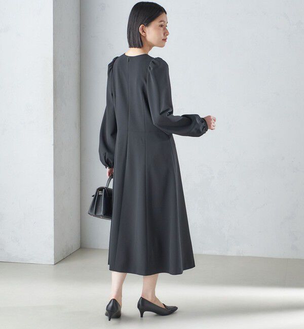 SHIPS for women「〈手洗い可能〉ブラック フォーマル フレア ワンピース（セレモニー対応可）」|ワンピース|