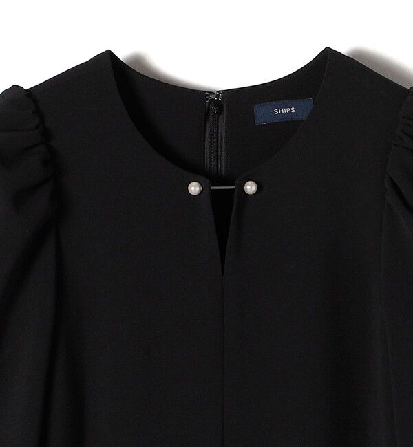 SHIPS for women「〈手洗い可能〉ブラック フォーマル フレア ワンピース（セレモニー対応可）」|ワンピース|