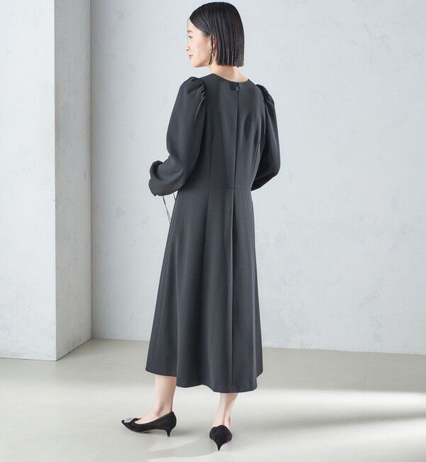 SHIPS for women「〈手洗い可能〉ブラック フォーマル フレア ワンピース（セレモニー対応可）」|ワンピース|