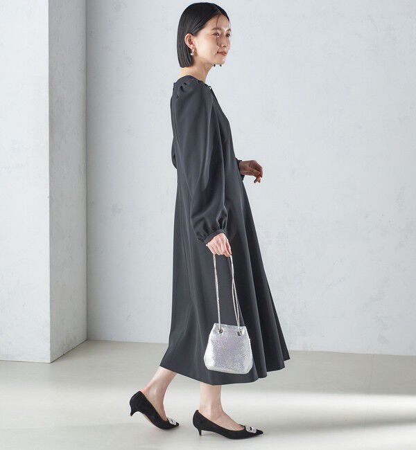 SHIPS for women「〈手洗い可能〉ブラック フォーマル フレア ワンピース（セレモニー対応可）」|ワンピース|