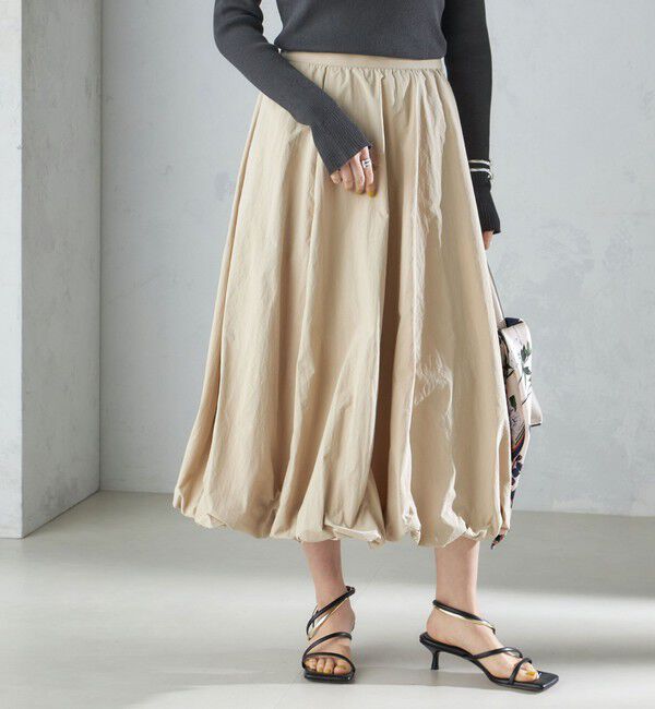 SHIPS for women「〈手洗い可能〉タック バルーン スカート 24SS ◇」|スカート|ベージュ
