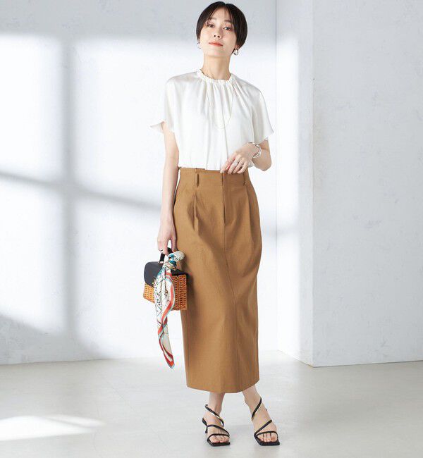 SHIPS for women「〈手洗い可能 / UVカット〉ドライ オックス タック タイト スカート ◇」|スカート|