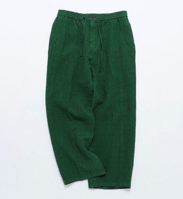 SHIPS「BATEAUX DE SHIPS: リネン ガーメントダイ ワイド イージーパンツ」|チノ|グリーン