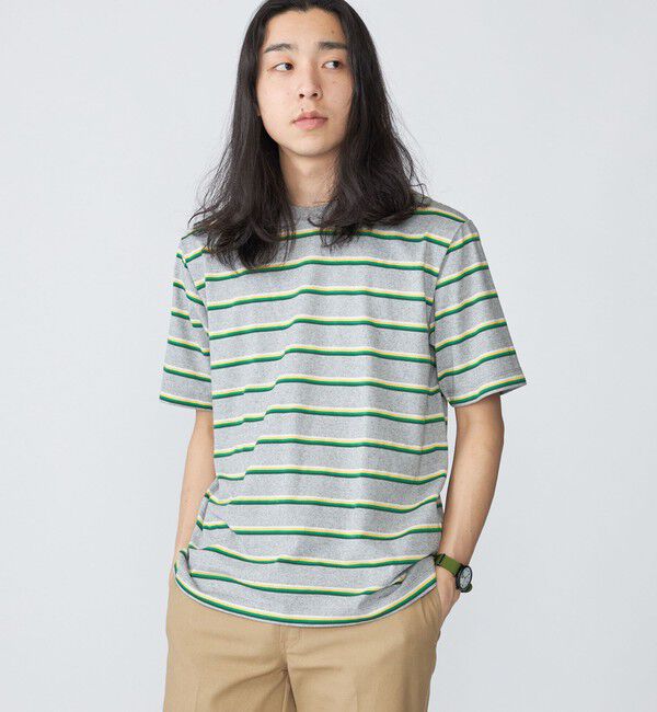 SHIPS「SHIPS: TEXBRID(R) リネン グラデーション ボーダー Tシャツ」|Tシャツ・カットソー|