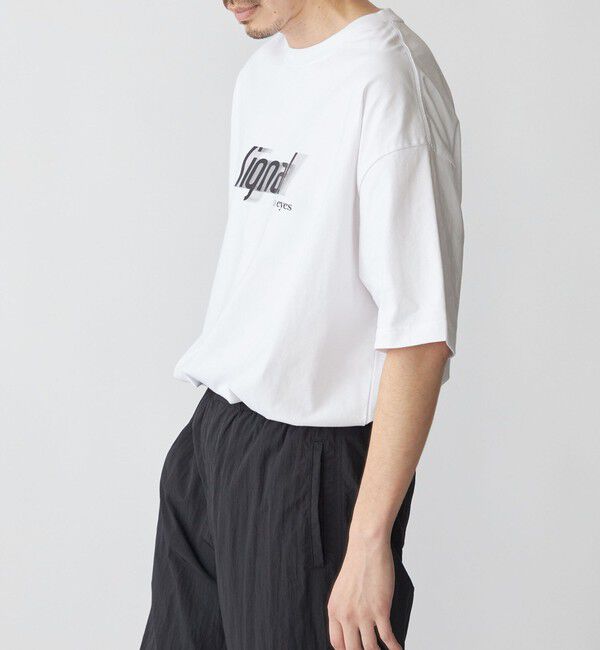 SHIPS「SHIPS:〈遮熱/UVカット/吸水速乾/接触冷感〉SHELTECH(R) ロゴ Tシャツ」|Tシャツ・カットソー|