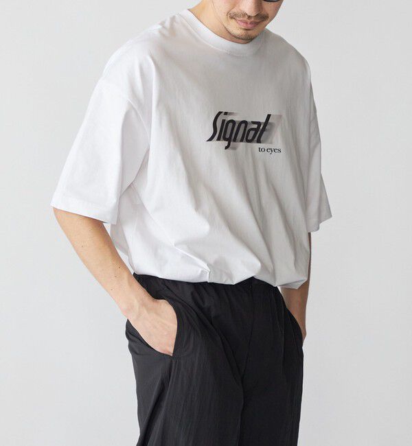 SHIPS「SHIPS:〈遮熱/UVカット/吸水速乾/接触冷感〉SHELTECH(R) ロゴ Tシャツ」|Tシャツ・カットソー|