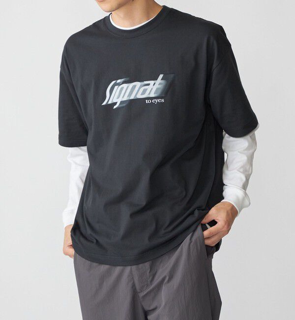 SHIPS「SHIPS:〈遮熱/UVカット/吸水速乾/接触冷感〉SHELTECH(R) ロゴ Tシャツ」|Tシャツ・カットソー|