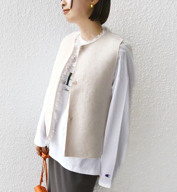 SHIPS for women「リバーシブル フェイクファー ボンディング ジレ」|ベスト・ジレ|