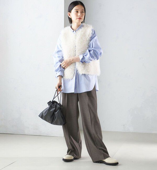 SHIPS for women「リバーシブル フェイクファー ボンディング ジレ」|ベスト・ジレ|