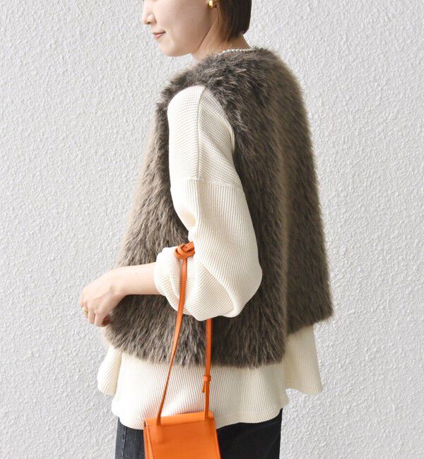 SHIPS for women「リバーシブル フェイクファー ボンディング ジレ」|ベスト・ジレ|