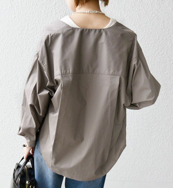 SHIPS for women「【WEB限定】 〈洗濯機可能〉タイプライター ビジュー ボタン ロングスリーブ ブラウス」|シャツ・ブラウス|