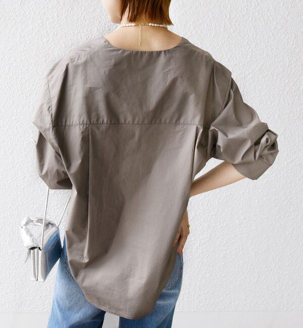 SHIPS for women「【WEB限定】 〈洗濯機可能〉タイプライター ビジュー ボタン ロングスリーブ ブラウス」|シャツ・ブラウス|