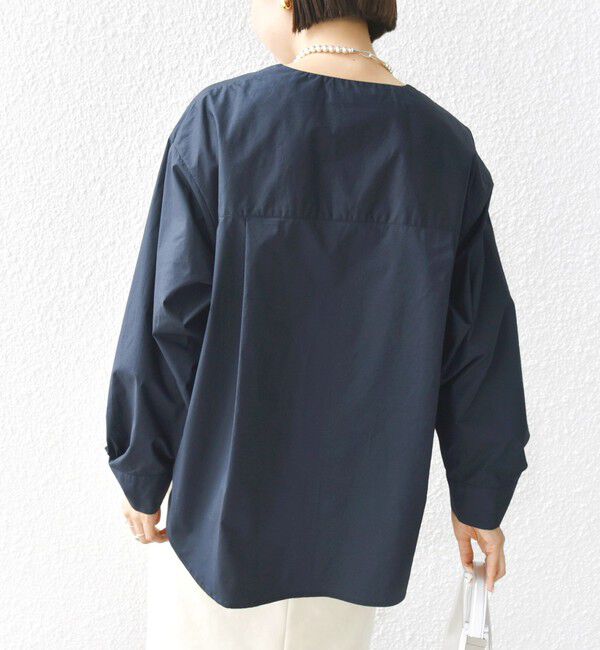 SHIPS for women「【WEB限定】 〈洗濯機可能〉タイプライター ビジュー ボタン ロングスリーブ ブラウス」|シャツ・ブラウス|