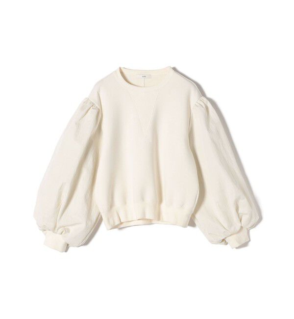 SHIPS for women「【WEB限定】〈手洗い可能〉エア ダンボール 布帛 コンビ プルオーバー」|スウェット・ジャージ|