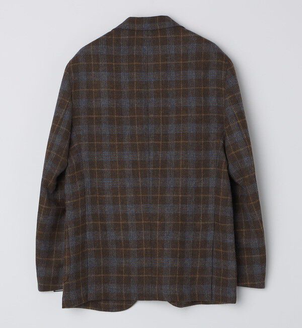 SHIPS「【 SHIPS別注】Errico Formicola:ウール ブラウン&times;ブルー チェック ジャケット」|テーラードジャケット|