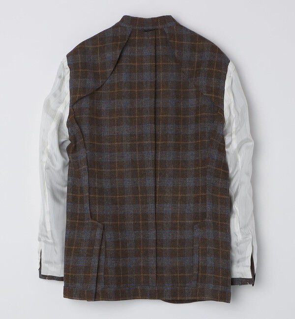 SHIPS「【 SHIPS別注】Errico Formicola:ウール ブラウン&times;ブルー チェック ジャケット」|テーラードジャケット|