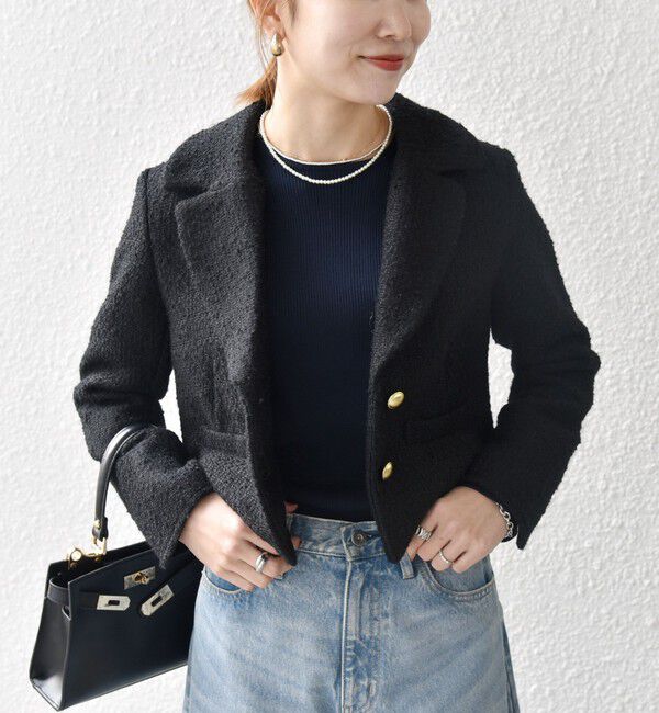 SHIPS any「SHIPS any: モール ツイード ショート テーラード ジャケット」|テーラードジャケット|