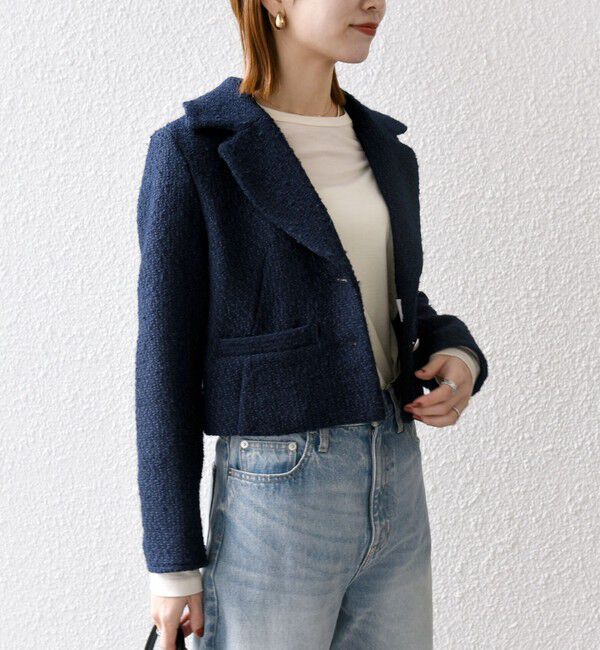 SHIPS any「SHIPS any: モール ツイード ショート テーラード ジャケット」|テーラードジャケット|