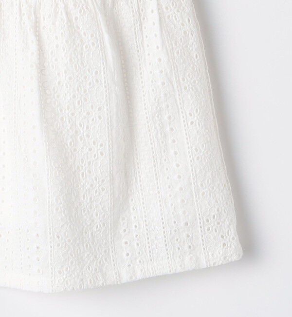 SHIPS KIDS「SHIPS KIDS:140～150cm / レース ペプラム ノースリーブ ブラウス」|シャツ・ブラウス|