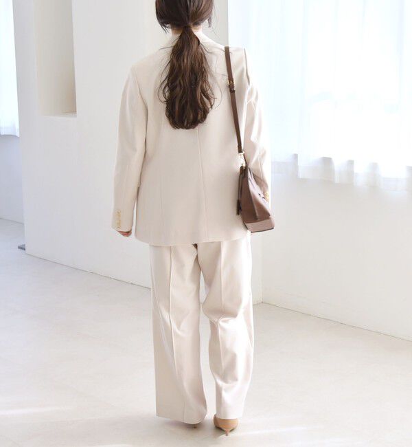 quaranciel「quaranciel: フラップ デザイン センター シーム セミ ワイド パンツ（セットアップ対応）」|その他|