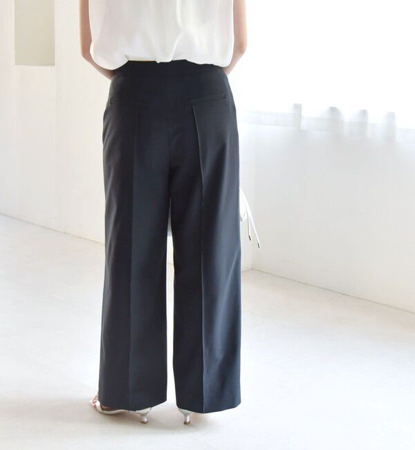 quaranciel「quaranciel: フラップ デザイン センター シーム セミ ワイド パンツ（セットアップ対応）」|その他|