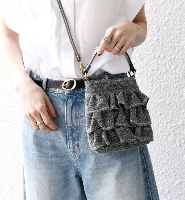 SHIPS any「《一部追加予約》SHIPS any: ラメ フリル ミニ ショルダー バッグ」|ショルダー・メッセンジャー|