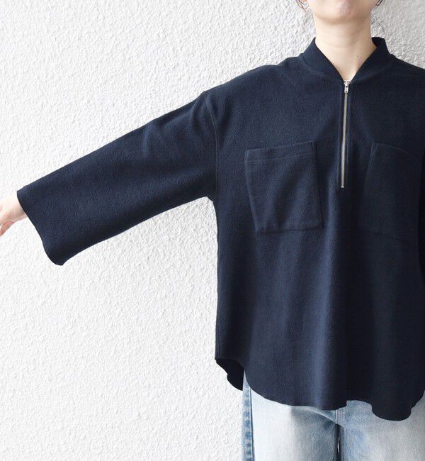 SHIPS any「SHIPS any:〈洗濯機可能〉フリース ライク ハーフジップ ポケット プルオーバー」|Tシャツ・カットソー|