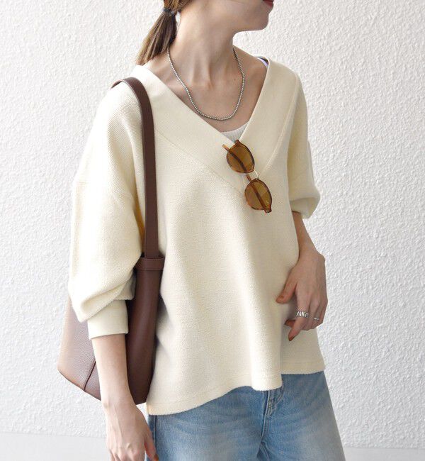 SHIPS any「SHIPS any:〈手洗い可能〉サカリバ 深Vネック ルーズ プルオーバー」|Tシャツ・カットソー|