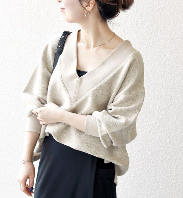 SHIPS any「SHIPS any:〈手洗い可能〉サカリバ 深Vネック ルーズ プルオーバー」|Tシャツ・カットソー|