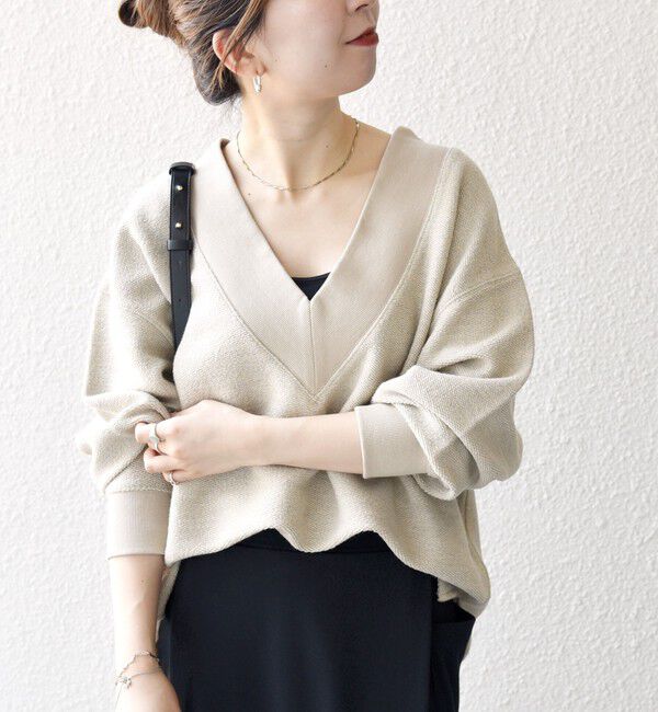 SHIPS any「SHIPS any:〈手洗い可能〉サカリバ 深Vネック ルーズ プルオーバー」|Tシャツ・カットソー|