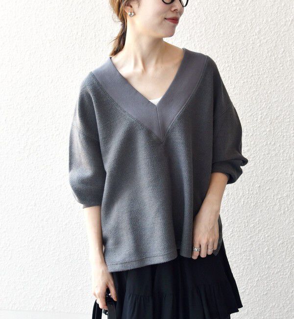 SHIPS any「SHIPS any:〈手洗い可能〉サカリバ 深Vネック ルーズ プルオーバー」|Tシャツ・カットソー|