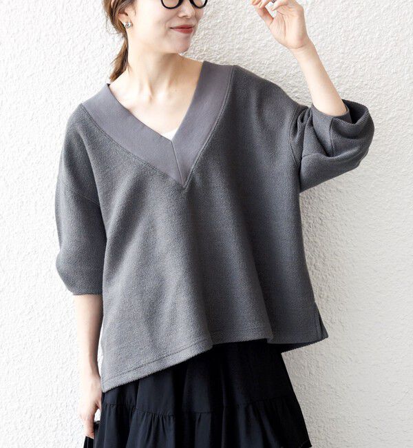 SHIPS any「SHIPS any:〈手洗い可能〉サカリバ 深Vネック ルーズ プルオーバー」|Tシャツ・カットソー|