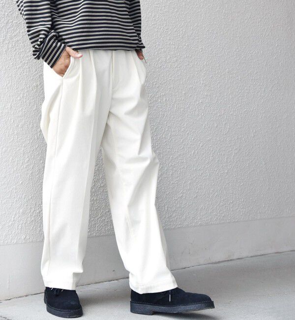 SHIPS any「SHIPS any:〈洗濯機可能〉SOLOTEX(R) コーデュロイ セミワイド イージーパンツ(セットアップ対応)◇」|チノ|ホワイト