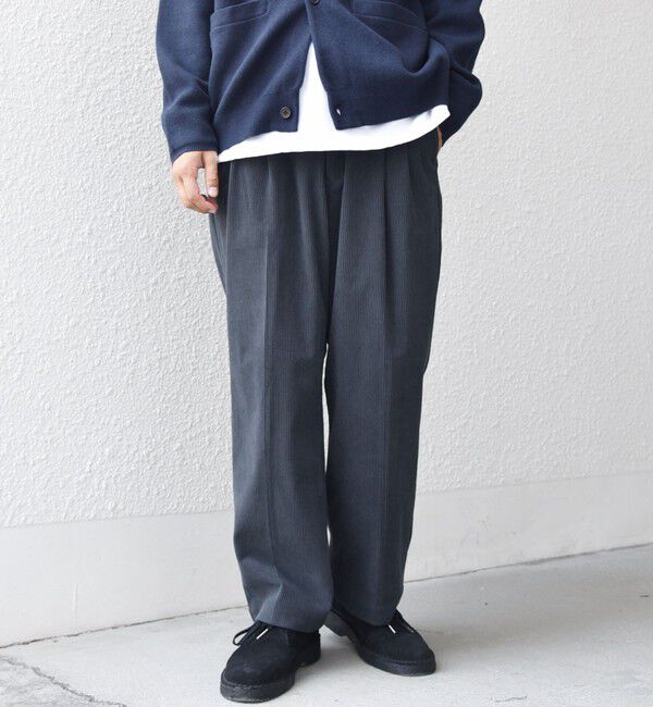 SHIPS any「SHIPS any:〈洗濯機可能〉SOLOTEX(R) コーデュロイ セミワイド イージーパンツ(セットアップ対応)◇」|チノ|チャコールグレー