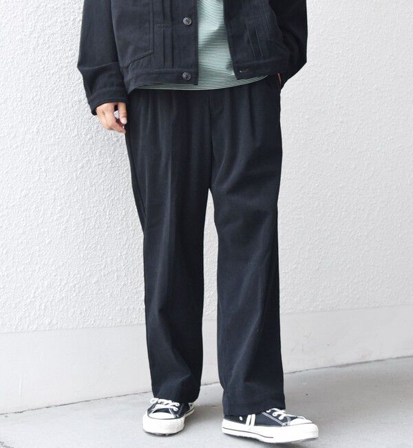 SHIPS any「SHIPS any:〈洗濯機可能〉SOLOTEX(R) コーデュロイ セミワイド イージーパンツ(セットアップ対応)◇」|チノ|ブラック