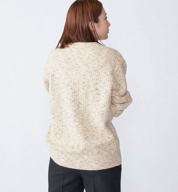 SHIPS「【WEB限定】SHIPS:〈手洗い可能〉カラー ネップ ワッフル クルーネック ニット」|ニット・セーター|