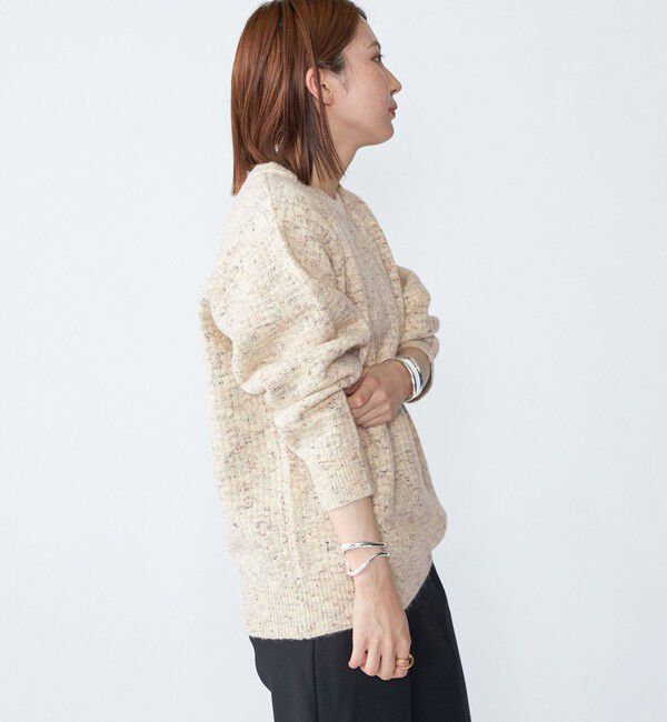 SHIPS「【WEB限定】SHIPS:〈手洗い可能〉カラー ネップ ワッフル クルーネック ニット」|ニット・セーター|