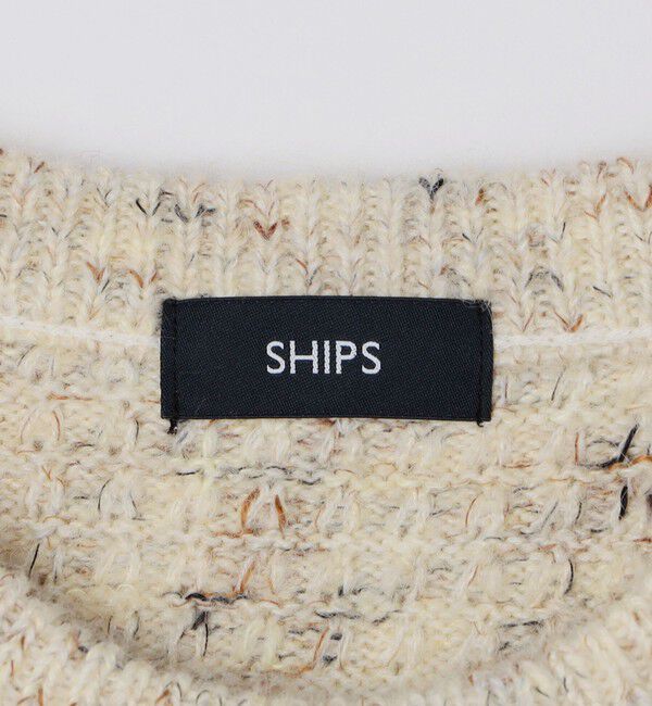 SHIPS「【WEB限定】SHIPS:〈手洗い可能〉カラー ネップ ワッフル クルーネック ニット」|ニット・セーター|