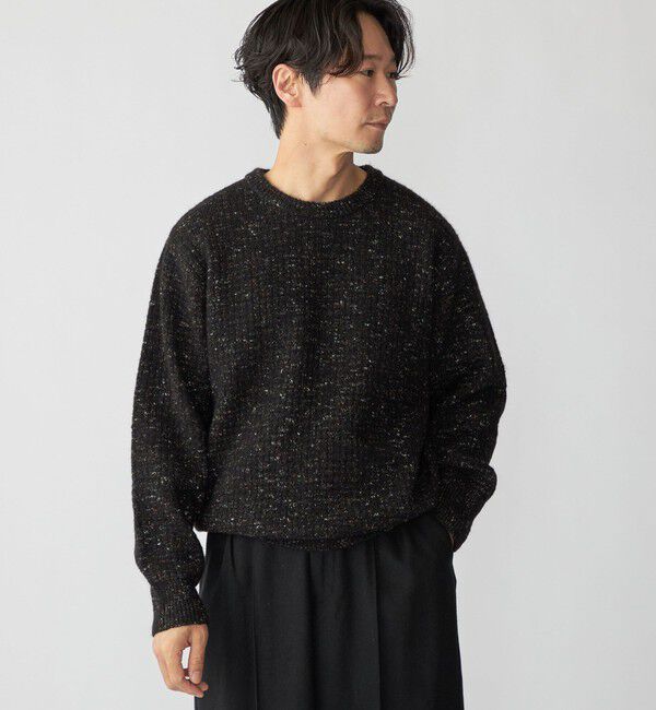 SHIPS「【WEB限定】SHIPS:〈手洗い可能〉カラー ネップ ワッフル クルーネック ニット」|ニット・セーター|